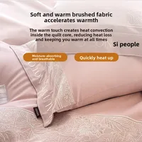 Ensemble de lit quatre pièces en coton poncé, housse de couette légère de luxe, drap de lit en coton épais, sens avancé d'été, automne et hiver 2