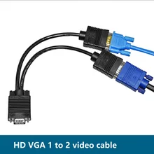 

VGA cable 1 male to 2 Female Connecting Lines Computer Screen Line 1 Drag and 2 Simultaneous Display