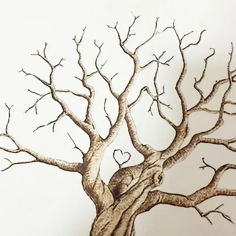 Personalised Fingerprint Tree Canvas Wedding Guest Book Creative Poster Wedding Gift Signature Marriage Souvenir Party Decor