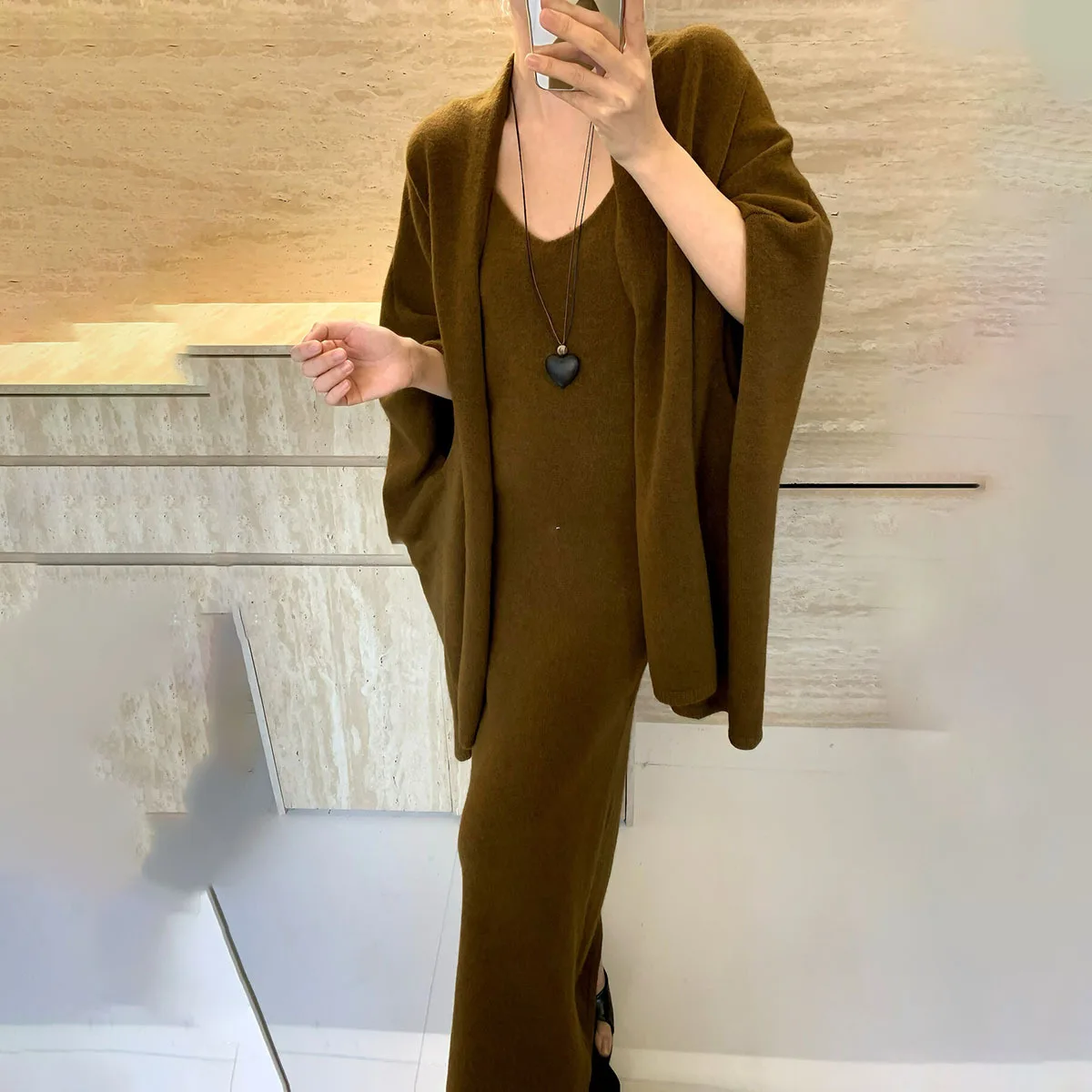 BJTZ Minimalist Temperament Vintage Sweater Cloak And Loose Slimming  Versatile Knitted Dresses For Woman 2025 Autumn Winter New - AliExpress  200000345