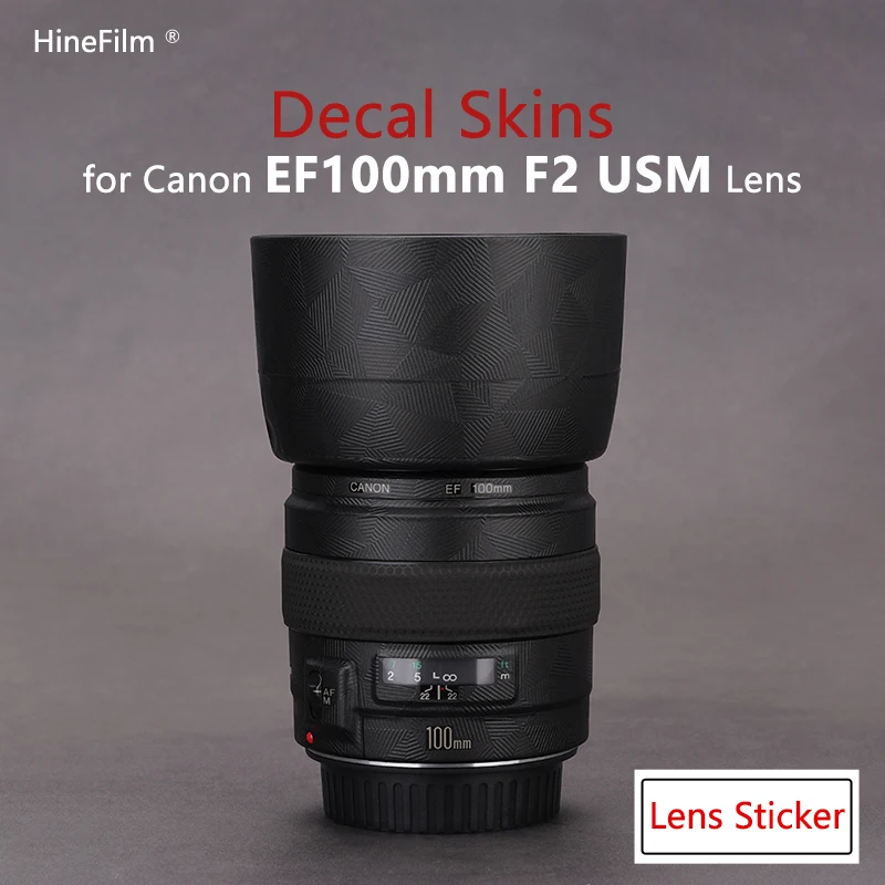 Per Canon Ef100 F2 Lens Sticker Ef100F2 Lens Wrap Cover Skin Per Canon Ef 100Mm F/2 Usm Lens Decal Anti-Scratch Protector Coat