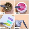 2pcs/set Stainless Steel Mixing Spatula Tool Spatuler Rod Dental Nail Art Makeup Foundation Eyeshadow Mixing Stick Color Tools 3