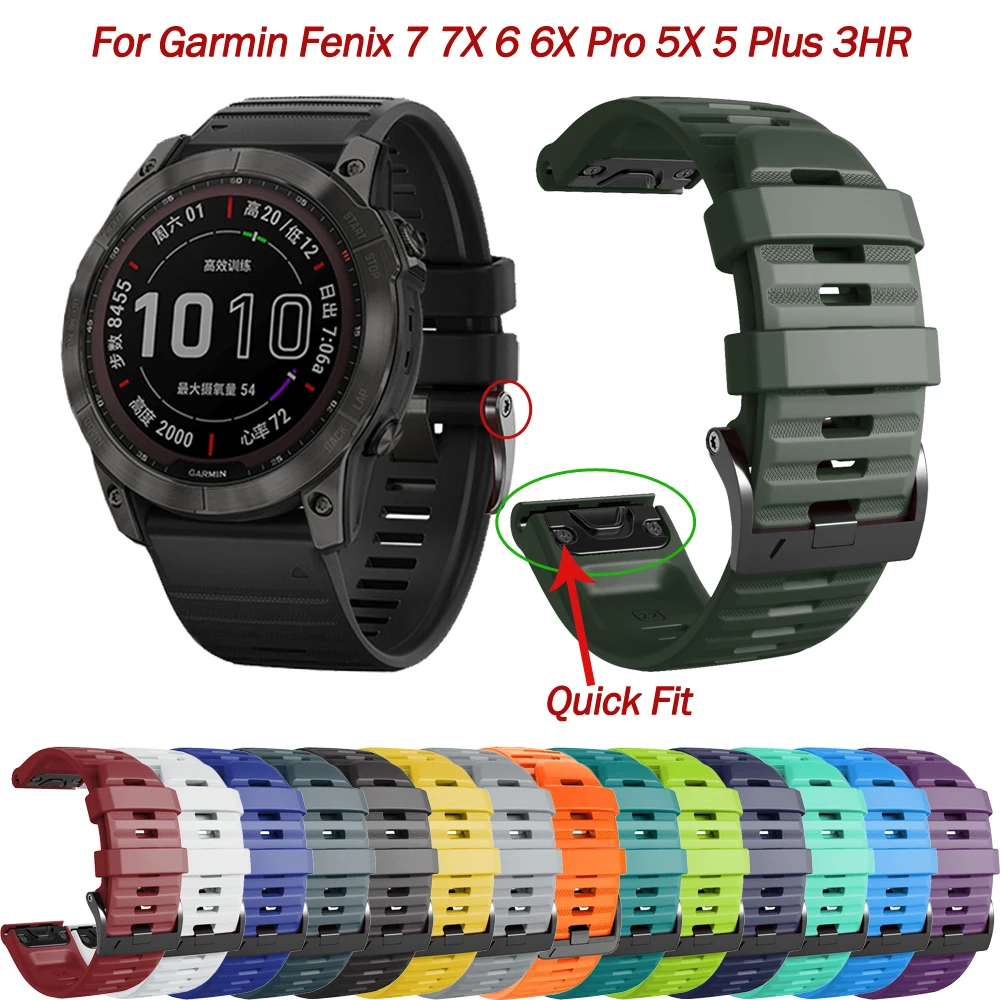 Enhanced Silicone QuickFit Watchband Strap – 22mm/26mm Adjustable Easyfit Wristband