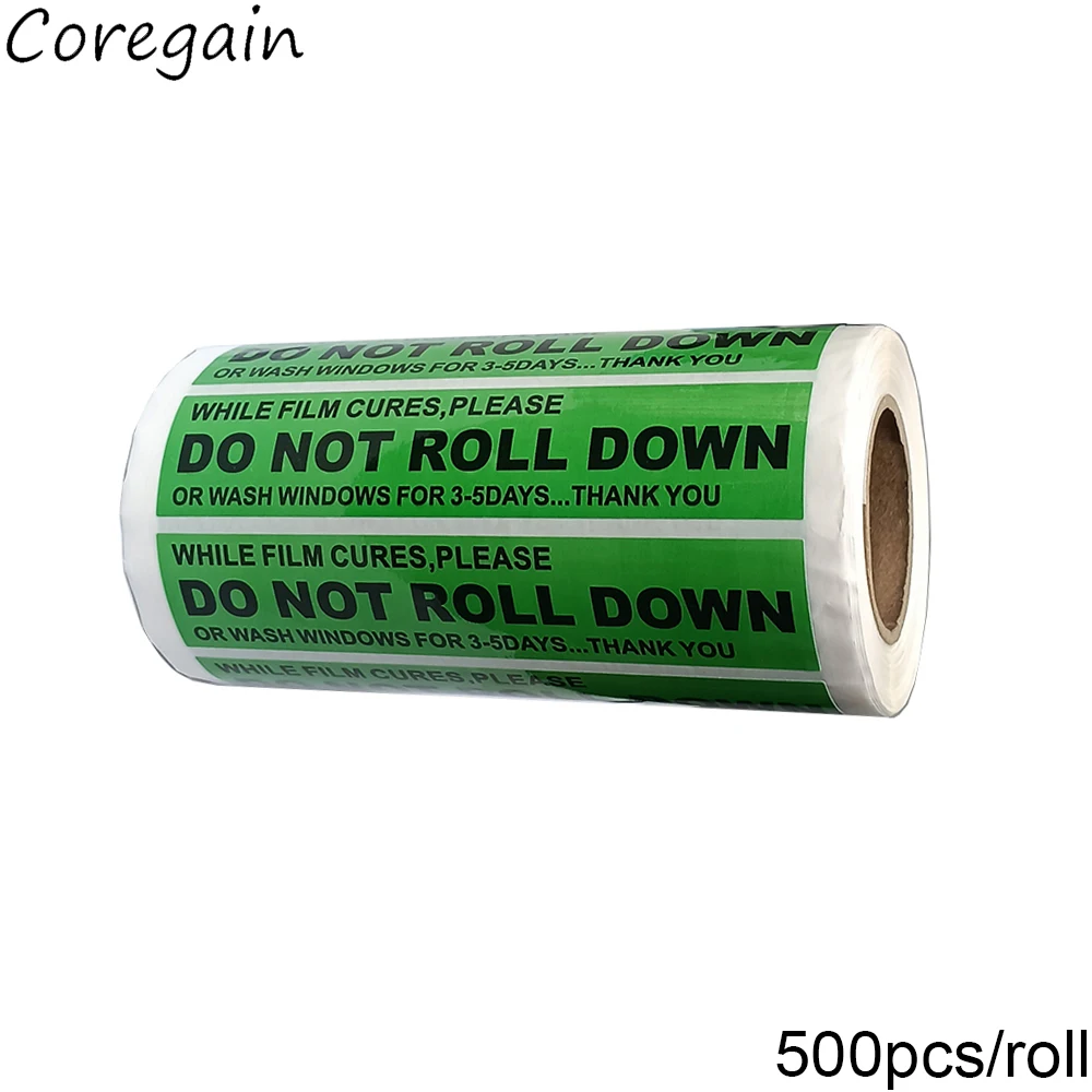 500 Stück „Do Not ROLL Down“-Verpackung, Warnung, Vorsicht, Fensteraufkleber, Autoverpackung, Carbon-Tönungsfolie, Etikett, 12,7 x 2,5 cm, Klebeband – Detail 6