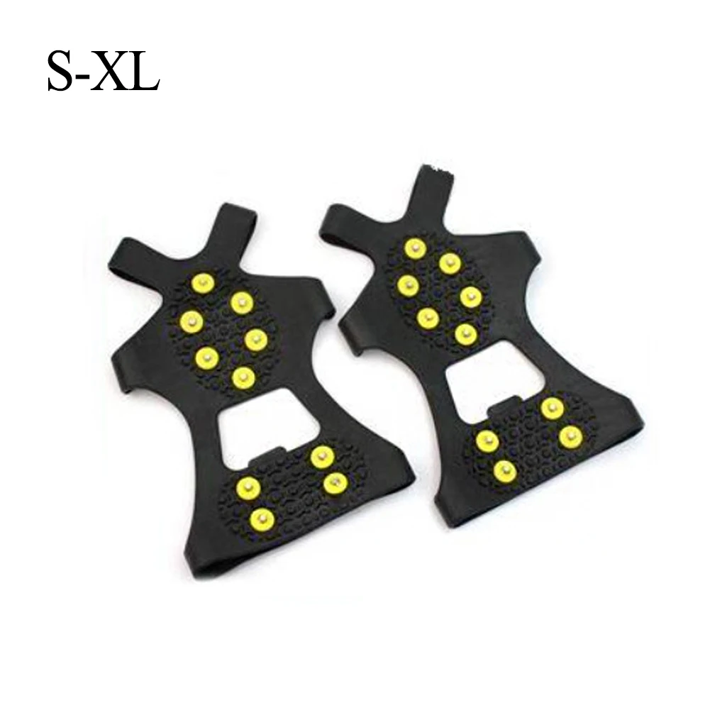 1 Pair 10 Studs Anti-Skid Snow Ice Climbing Walk Traction Cleats Sports Shoe Cover Shoe Spikes Grip Crampons Cleats Overshoes,ice gripper spike,climbing crampons