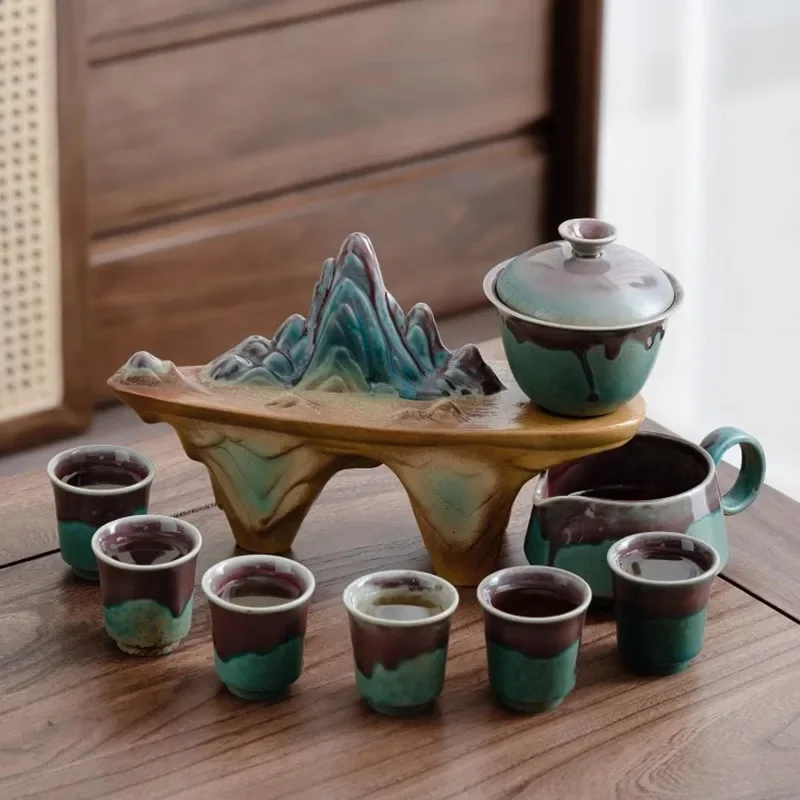 

Chinese Matcha Tea Set Kung Fu Ceremony Bowl Travel Gift Tea Set Luxury Portable Lazy Living Room Juego De Te Home Products