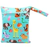 20*25cm Baby Diaper Bag Cartoon Print Wet Dry Nappy Zipper Handbag Stroller Carry Pack Travel Outdoor Wet Diaper Storage Bags 6