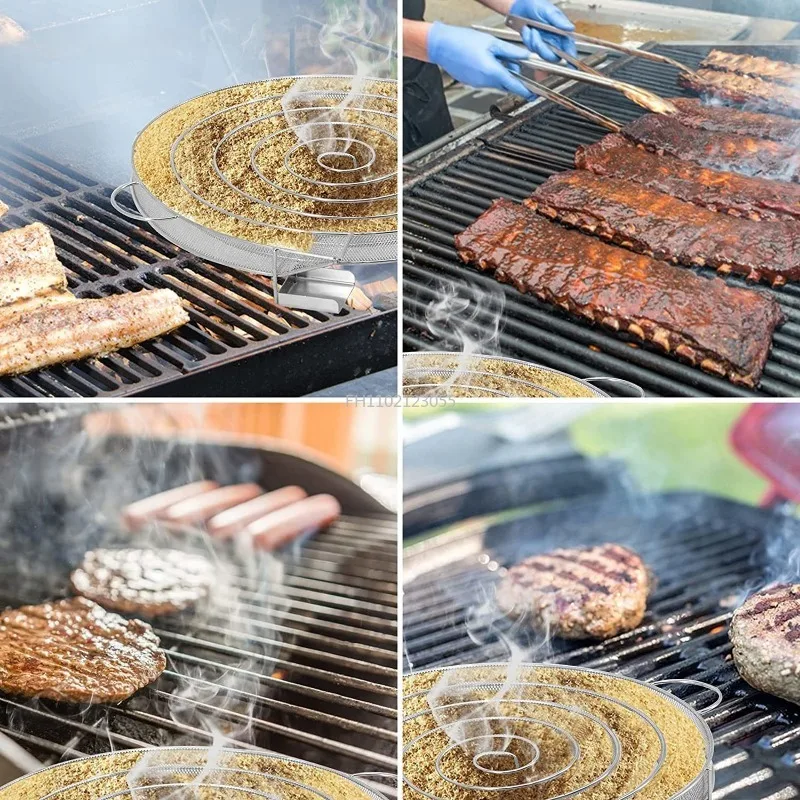 Barbecue Smoke Box Cold Smoke Generator Stainless Steel Grill Net BBQ Tool Accessory 1Pc