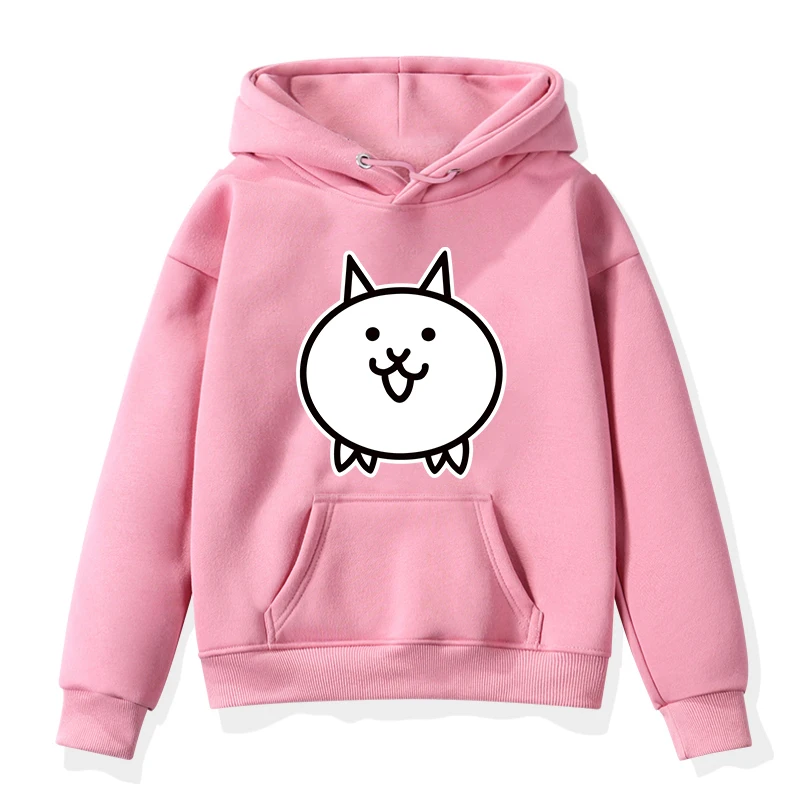 thumbnail image 1 of Sudadera con capucha con estampado de gatos de Game The Battle, bonita sudadera de dibujos animados para niñas, ropa para niños, sudadera de anime para niños, ropa de abrigo para niños, 1 of 5