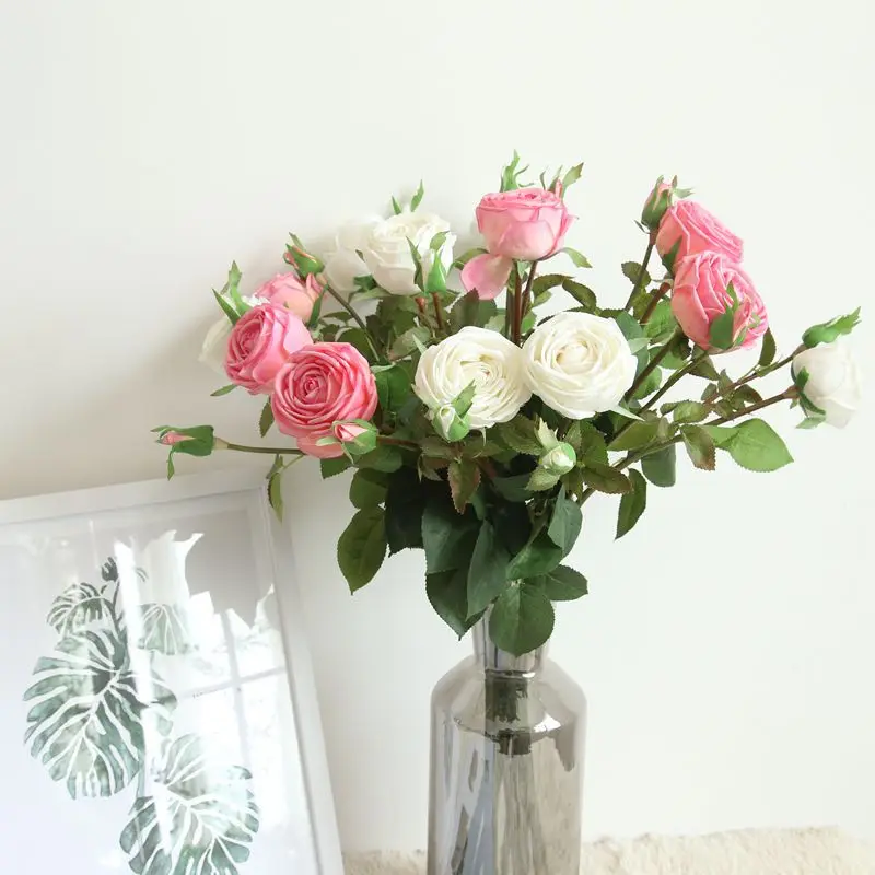 

1 Branch Rose Artificial Flowers wedding Flowers Bridal Bouquet Latex Real Touch Rose Wedding Bouquet Home Party Flowers