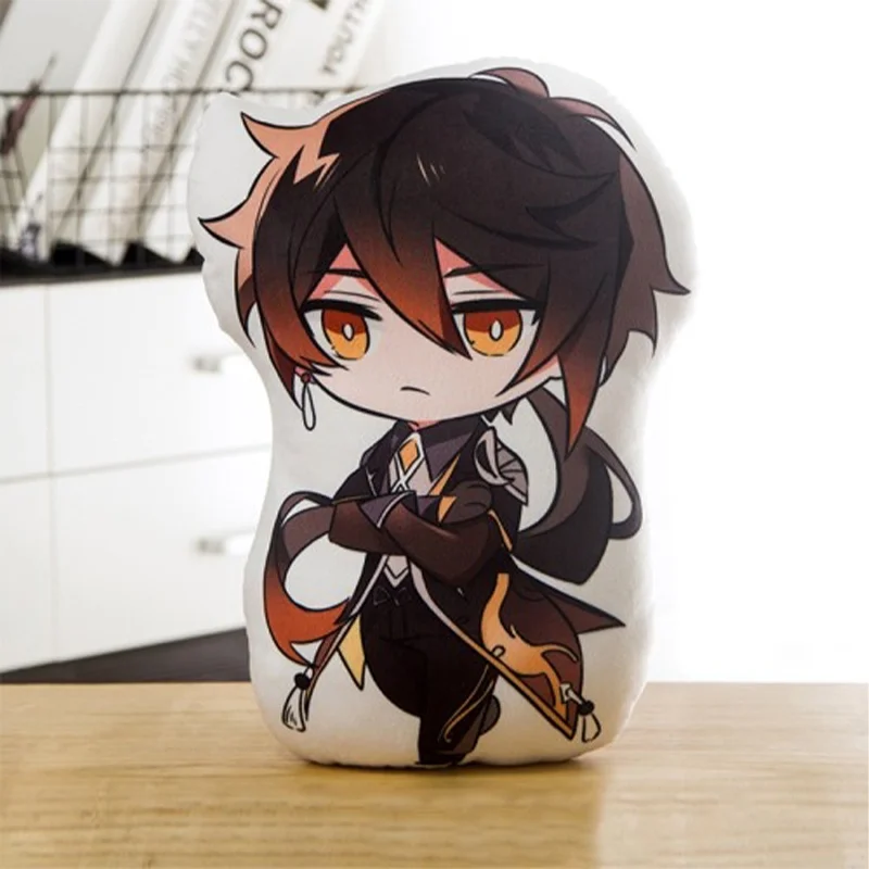45cm Game Peripherals Genshin Impact Plush Toy Diluc Zhong Li Tartaglia Xingqiu Soft Stuffed Pillow Kids Plushies Gifts 4