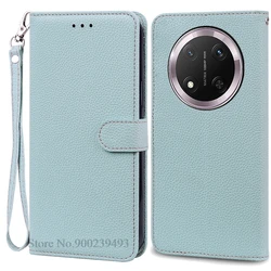 Premium Wallet Leather Flip Cover Phone Case, Durable and Stylish Protection, Multifunctional Flip Design with Card Slots for Honor Magic 7 Lite (Light Blue-Strap)