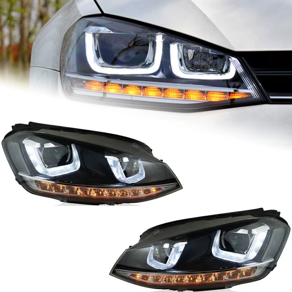 

AKD Car Styling for VW Golf 7 Headlights Golf7 LED Headlight GTI Design DRL Hid Head Lamp Angel Eye Bi Xenon Beam Accessories