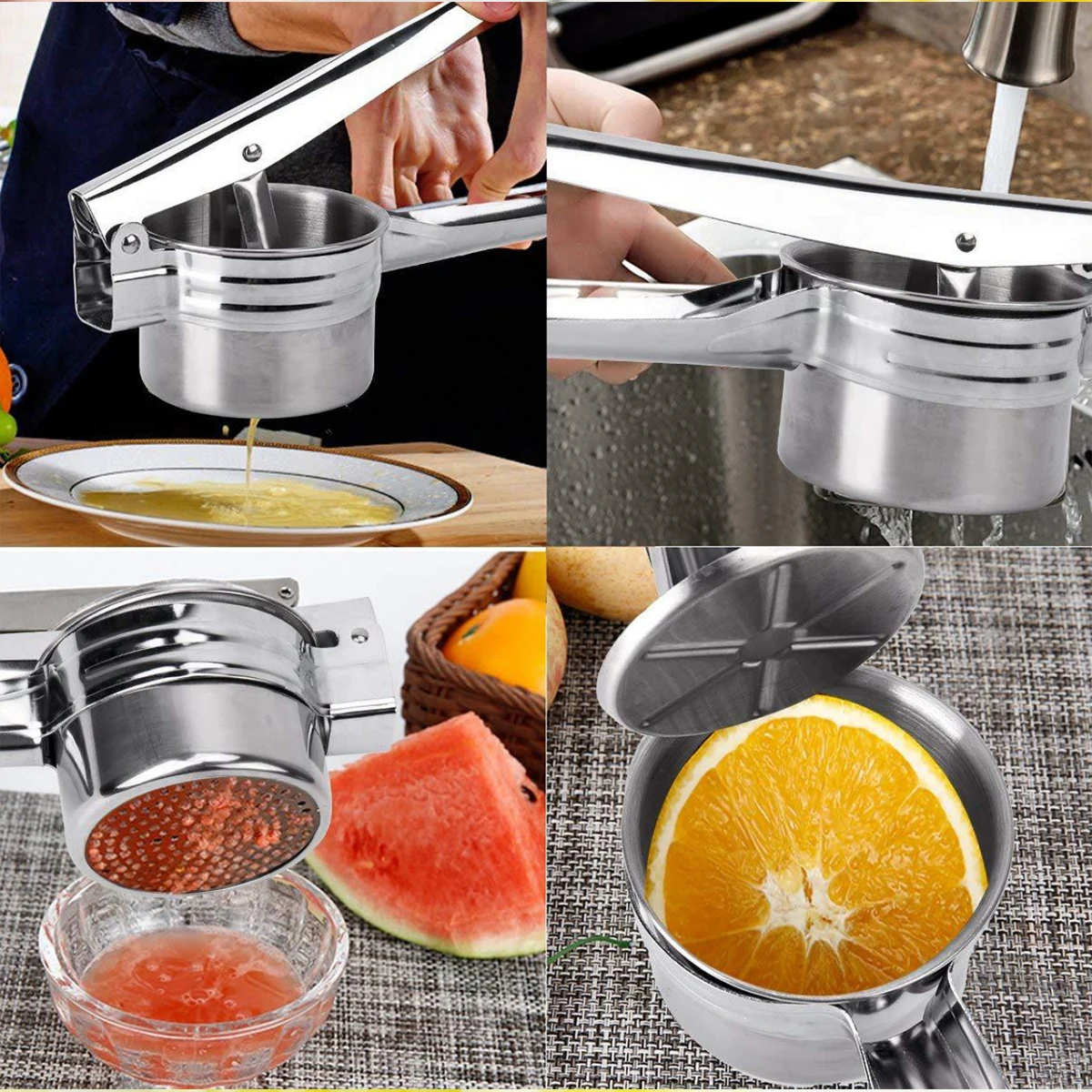 Potato Ricer 3 Interchangeable Discs Heavy Duty Potato Masher and Press and Mash Kitchen Gadget for Perfect Mashed Potatoes potato masher