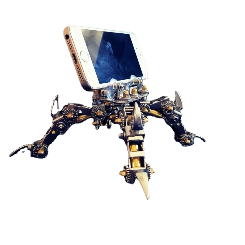 

3D DIY mobile phone base tablet iPad mechanical punk style cool all-metal assembly model chase drama live broadcast bracket