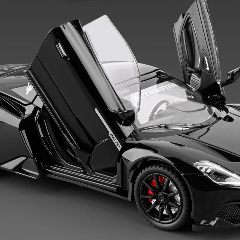 다이캐스트 합금 1:24 MC20 컨버터블 슈퍼카 모델 (사운드 및 라이트, 풀백 기능 포함) 어린이 장난감 자동차 장식품 선물