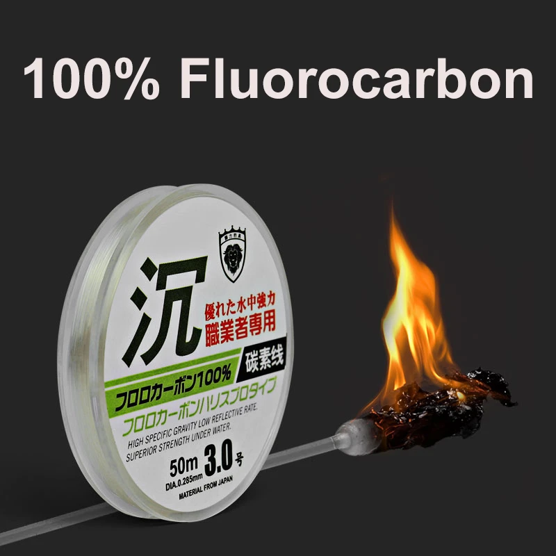 New Linnhue 50m 100 Fluorocarbon Carbon Fiber Fishing Line