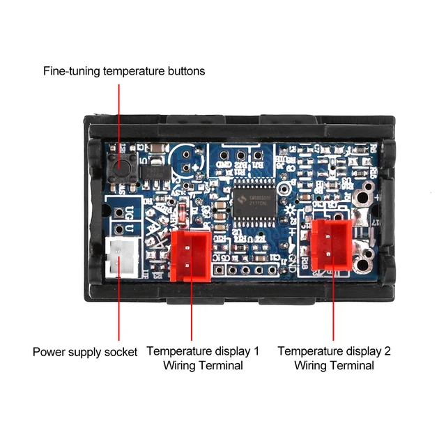 LED Dual Display Digital Thermometer DC 4-28V Temperature Meter NTC Waterproof Probe Temperature Sensor For Car Refrigerator 3