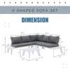 4-Piece Outdoor Patio Furniture Set L-Shaped Aluminum Sectional Sofa with Coffee Table Patio Conversation Set with Cushions 2