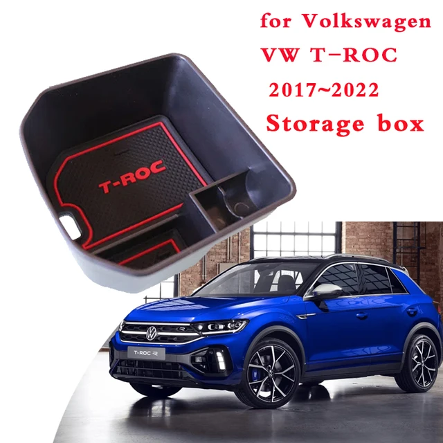 Secondary Storage Box For Volkswagen Vw T-roc Troc R-line 2017~2022 2019  Center Console Organizer Tray Armrest Car Accessories - Stowing Tidying -  AliExpress