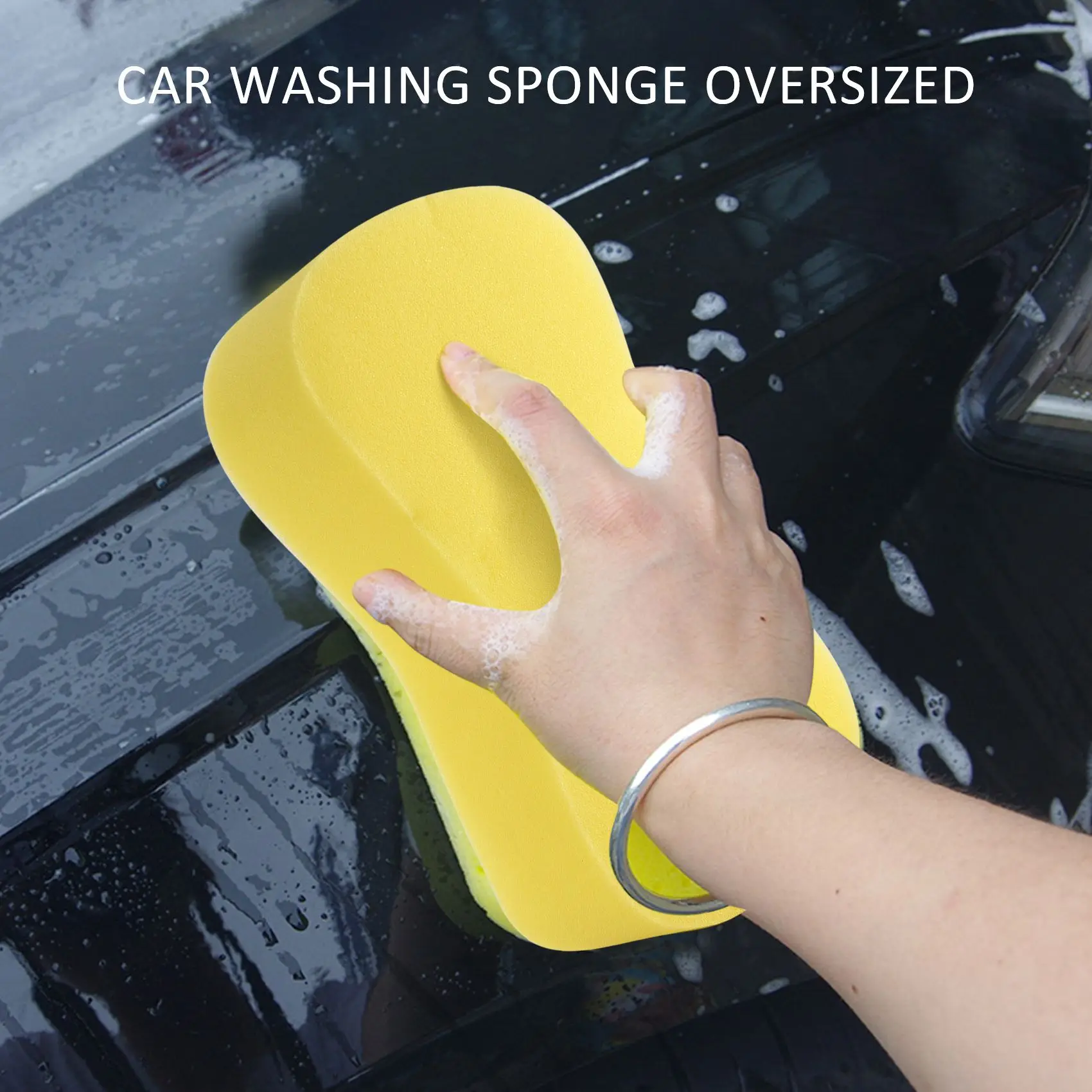 

Car Wash Sponge Extra Large Size Washing Cellulose Super Absorbent Multi-Use Cleaning Sponge - Yellow 2 Packs