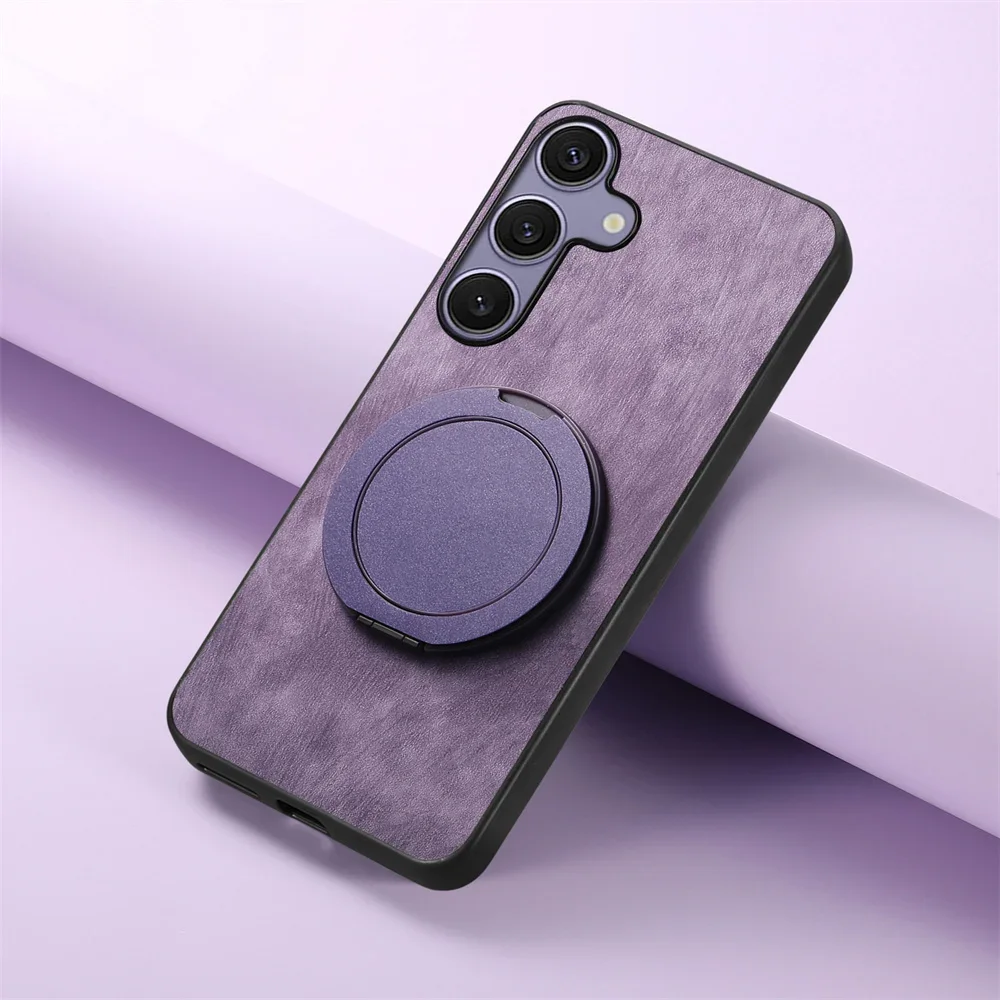 MagSafe-Enabled PU Leather Wireless Charging Stand Case