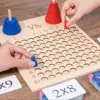 Wooden Math Multiplication Board Montessori Counting Toy Kids Early Learning Educational Toys Interactive Game for Children Gift 1