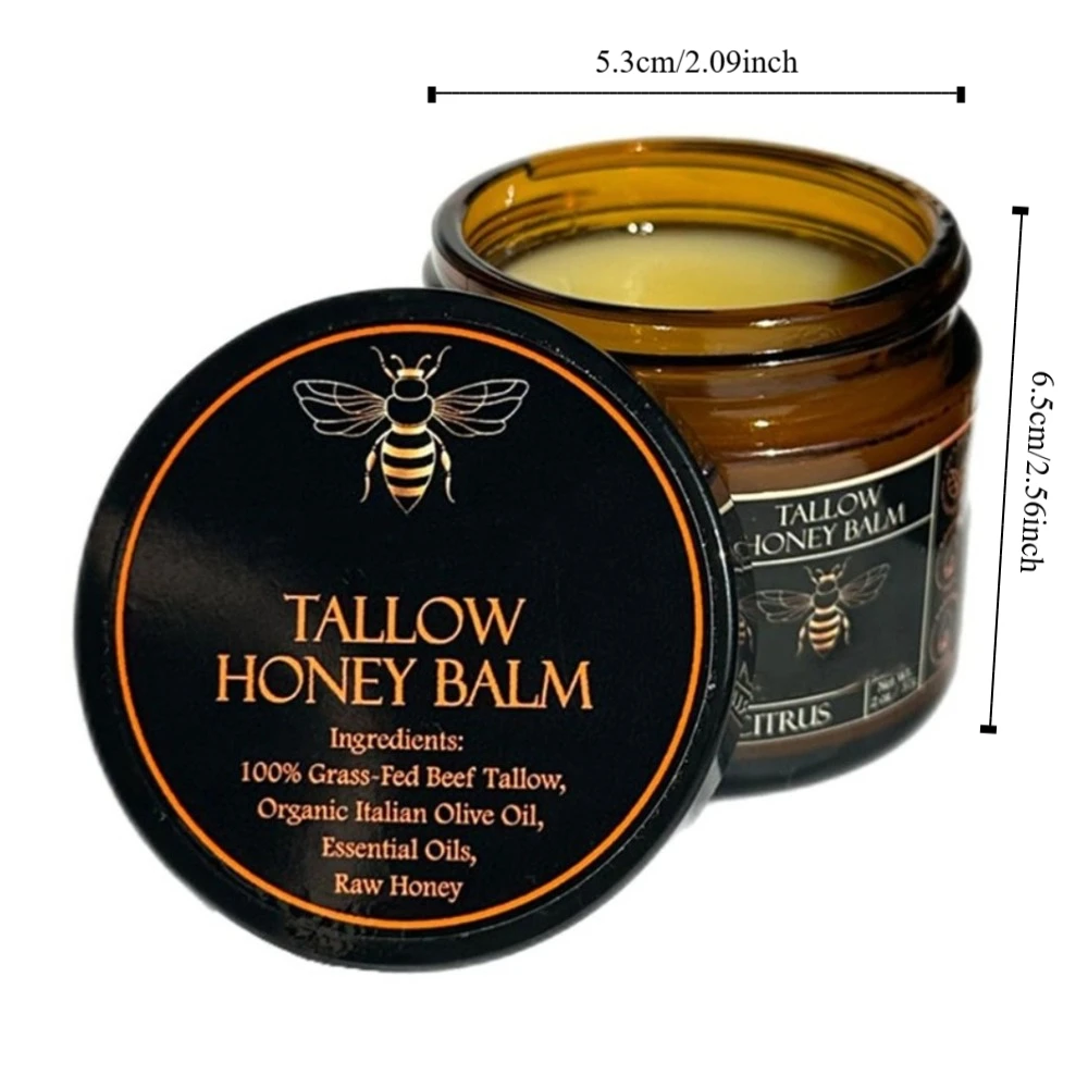 New Moisturizing Cream Tangerine Body Tallow Balm Handmade with Raw Honey Body Cream All-Natural Moisturizing Adult