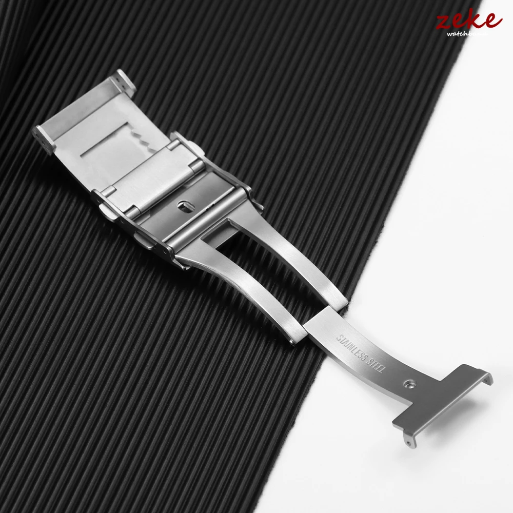 Premium Solid Stainless Steel Adjustable Brushed Watch Clasp with Folding Safety Buckle