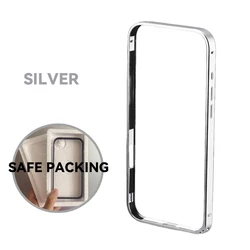 Sleek Ultra - Thin Orange Aluminum Bumper Case - iPhone 15 (Silver HMK HZ)