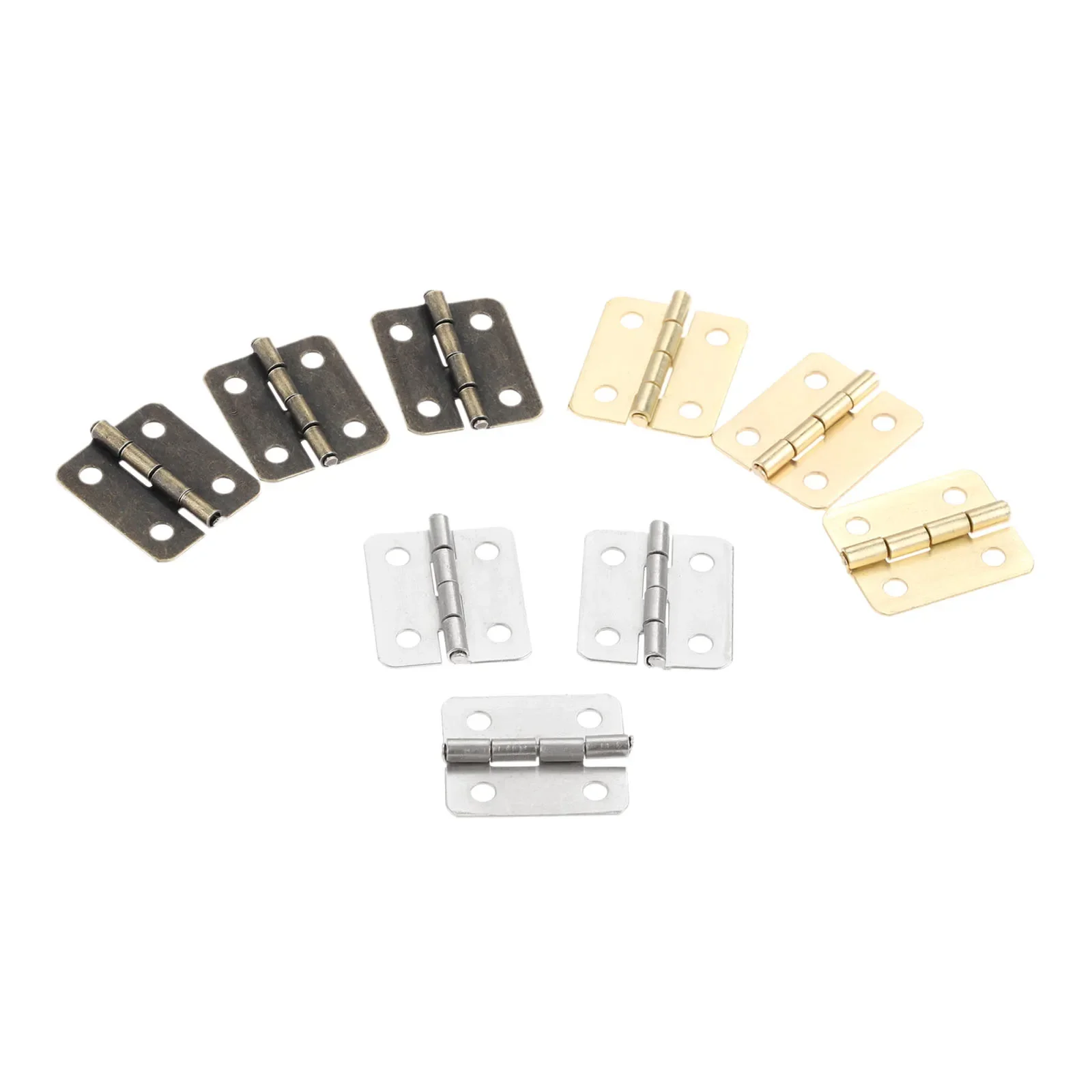 Door Cabinet Luggage Hinges Jewelry Wooden Box Furniture Decoration Hinges with Screws stainless steel door hinges furniture hinge wooden box hinge cabinet door hinges cabinet hinges Antique Bronze/Silver/Gold 10Pcs 18*16mm