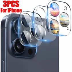 Premium 3 - Pack Full Coverage Camera Lens Protector Glass - Tempered glass (iPhone 16 Plus)