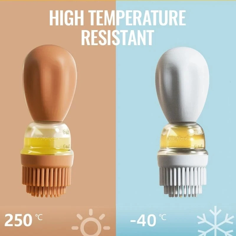 BBQ Oil Brushes Resistant High Temperature Kitchen Baking Control Quantitative Oil Brush Dispenser Silicone Bottle Container oil brush,silicone basting brush