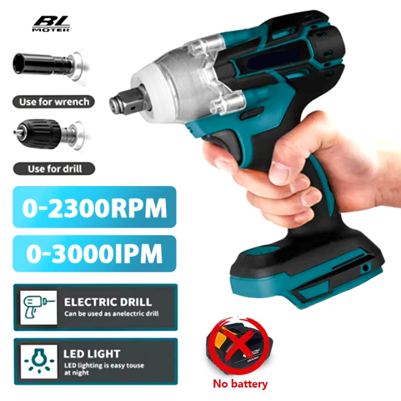 520N.M Brushless Electric Impact Wrench Cordless Electric Impact Wrench Brushless Electric Wrench Hand Drill Socket Power Tool