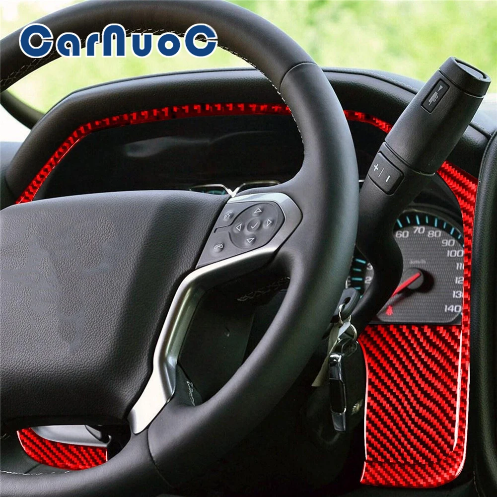 

For Chevrolet Thorold 1500GMC Sierra 1500 2014-2018 Speedometer Car Sticker Interior Mouldings Carbon Fiber Decorative Strips