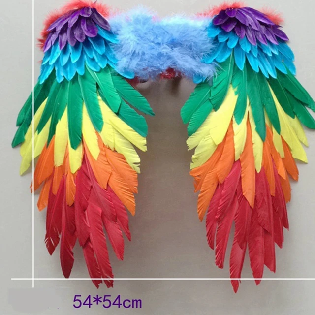 Disfraces de fiesta de Halloween, alas de ángel de plumas, grandes alas de  plumas de ángel festivas, decoración para niños y niñas, fiesta de baile