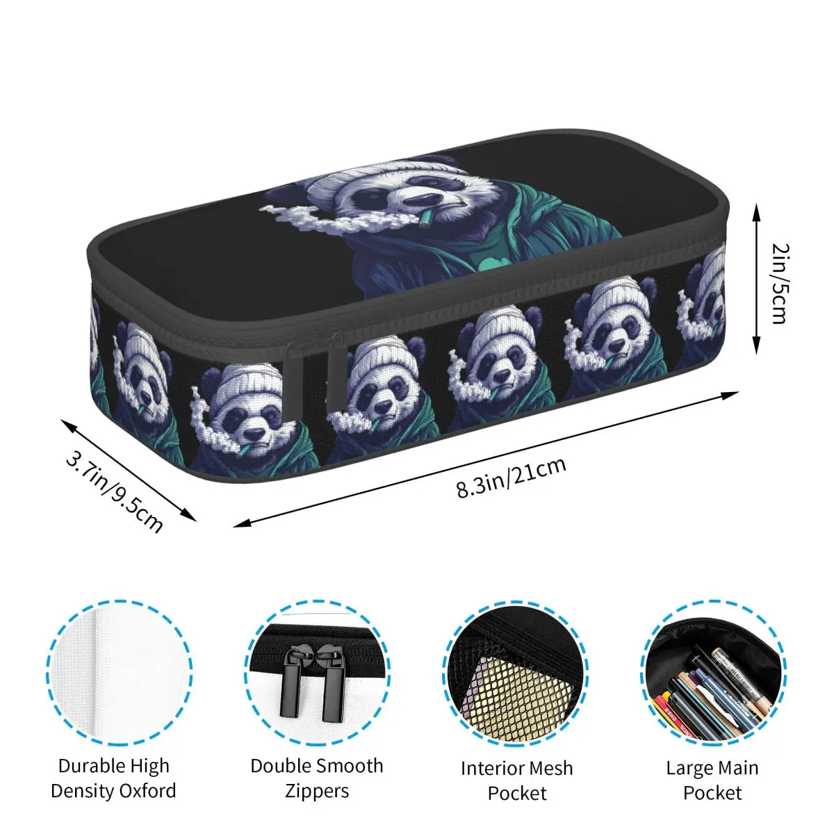 한국어 라쿤 팬더 흡연 연필 케이스 어린이를위한 학교 펜 상자 연필 가방 문구 용품 펜 홀더 가방