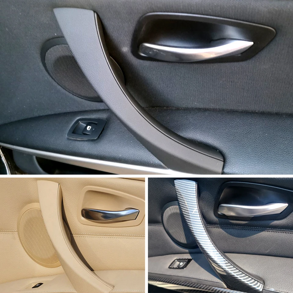 interieur Deurgrepen Links Rechts Binnendeur Pull Handvat Met Cover Trim Voor Bmw 3 Serie E90 E91 E92 316 318 320 325 328i Binnendeurgreep (Kleur : Zwart Rechts