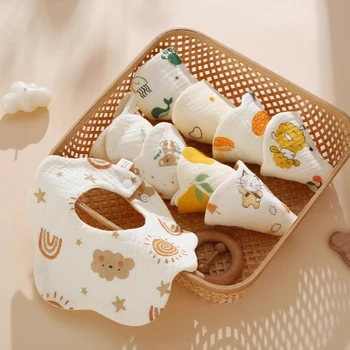 Bavaglino in garza di cotone a 6 strati Accessori per neonati Grembiule per neonato Bavaglino in mussola Panni per ruttini Asciugamano per saliva per bambini Neonato 1