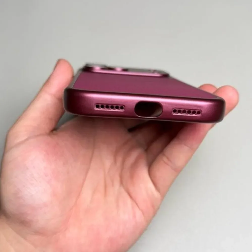 Premium Solid Color Leather Case - Matte Shockproof Cover with Camera Protection