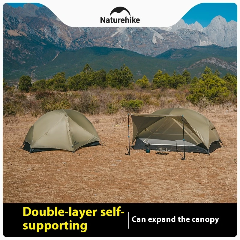 Naturehike Mongar UL Hiking Tent 15D Nylon 3 Season 1-2 People Ultralight Outdoor Double Layer Waterproof Camping Tent