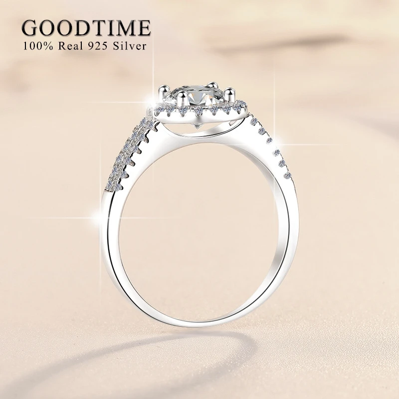 Fashion Jewelry 100% 925 Pure Sterling Silver Engagement Ring For Lover Zirconia Moissanite Wedding Band Women Anniversary Gift - 4