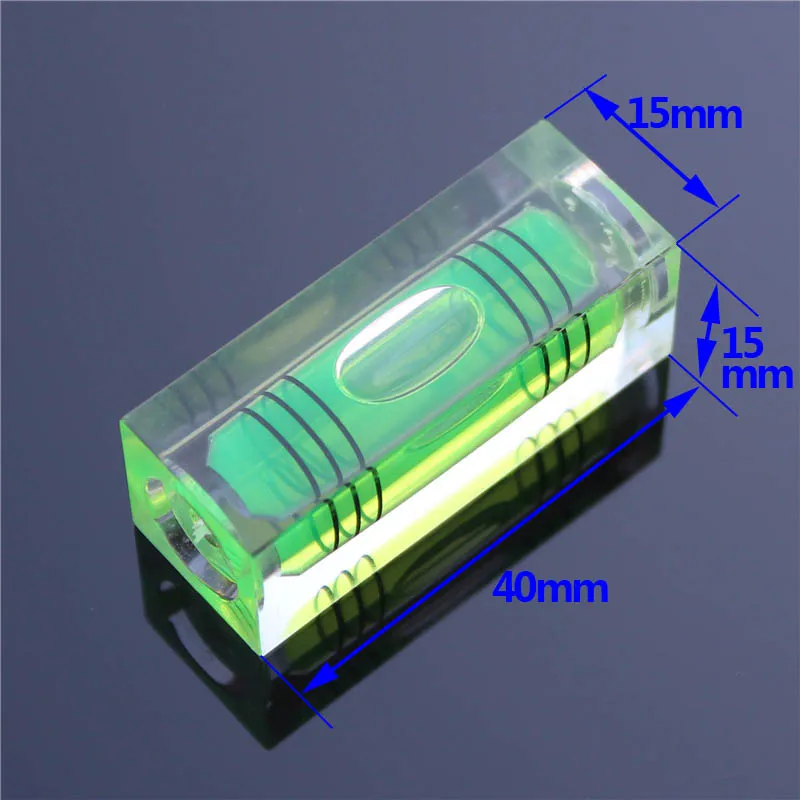 QASE High Precision CNC Acrylic Spirit Level Bubble 3 Lines Size 52x18x15mm 40x15x15mm 1PCS