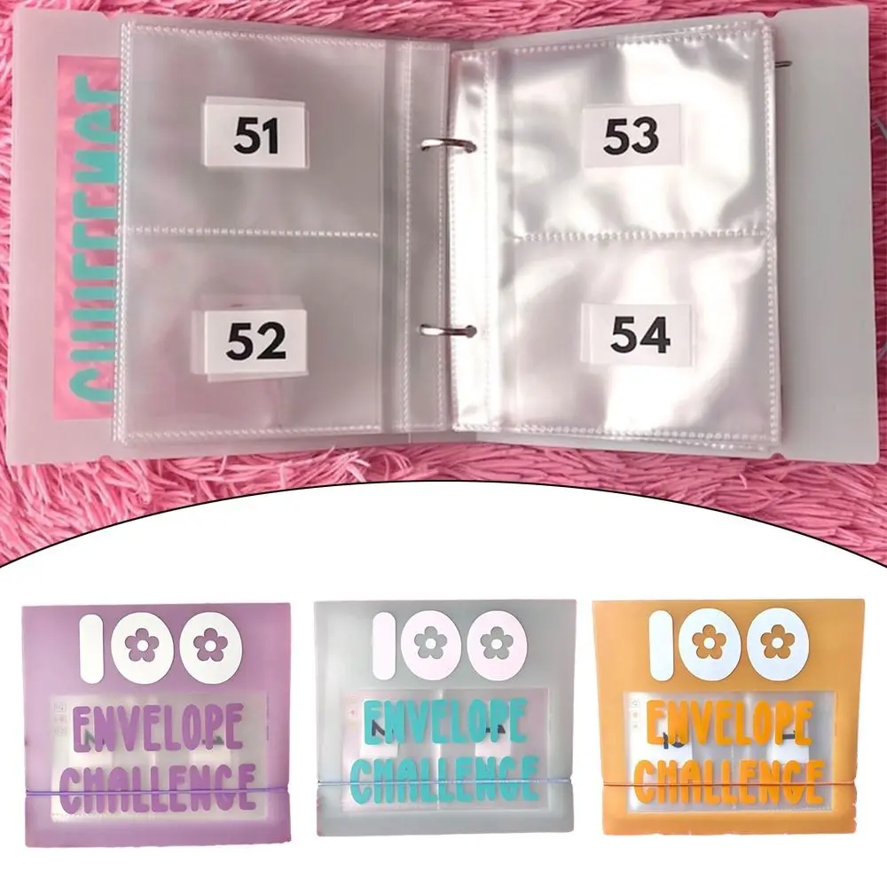 

PVC 100 Envelope Challenge Binder Saving Challenge Labeled Slots A5 Binder Sleeve Cash Envelopes Money Saving Binder