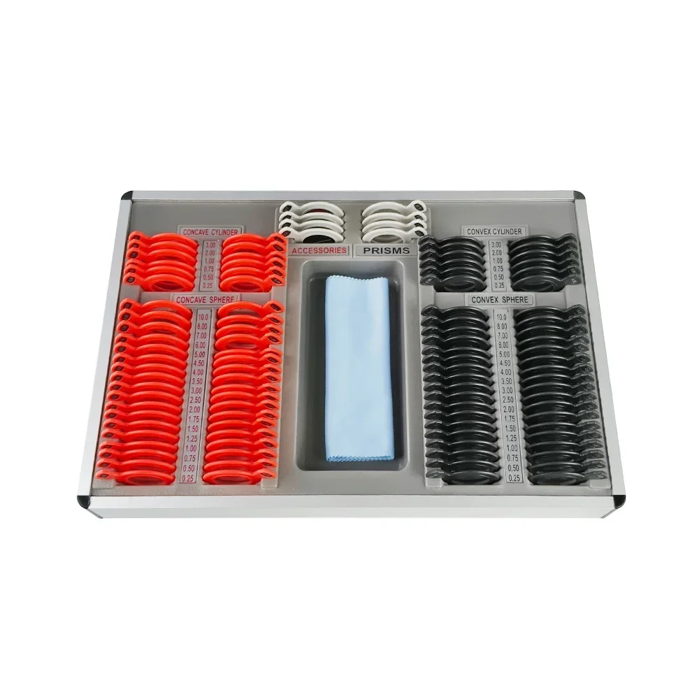104 Pcs Optometry Trial Lens Set Case with Color Plastic Rims SLC-104
