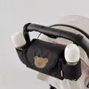 Universal Cartoon Stroller Organizer Bag Bear Cloth Stroller Hanging Bag Diaper Bottle Large Capacity Baby Stroller Bag Outdoor