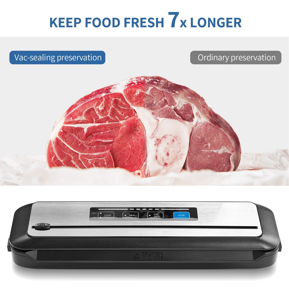 INKBIRD INK-VS01 Vacuum Sealer Automatic Sealing Machine for Food  Preservation Dry&Moist Sealing Modes Built-in Cutter