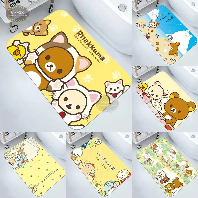 

Doormat Rilakkuma Home Bath Rug Anti-Slip For Hallway Living Room Rugs Floor Entrance Door Mat Funny Balcony Decorations