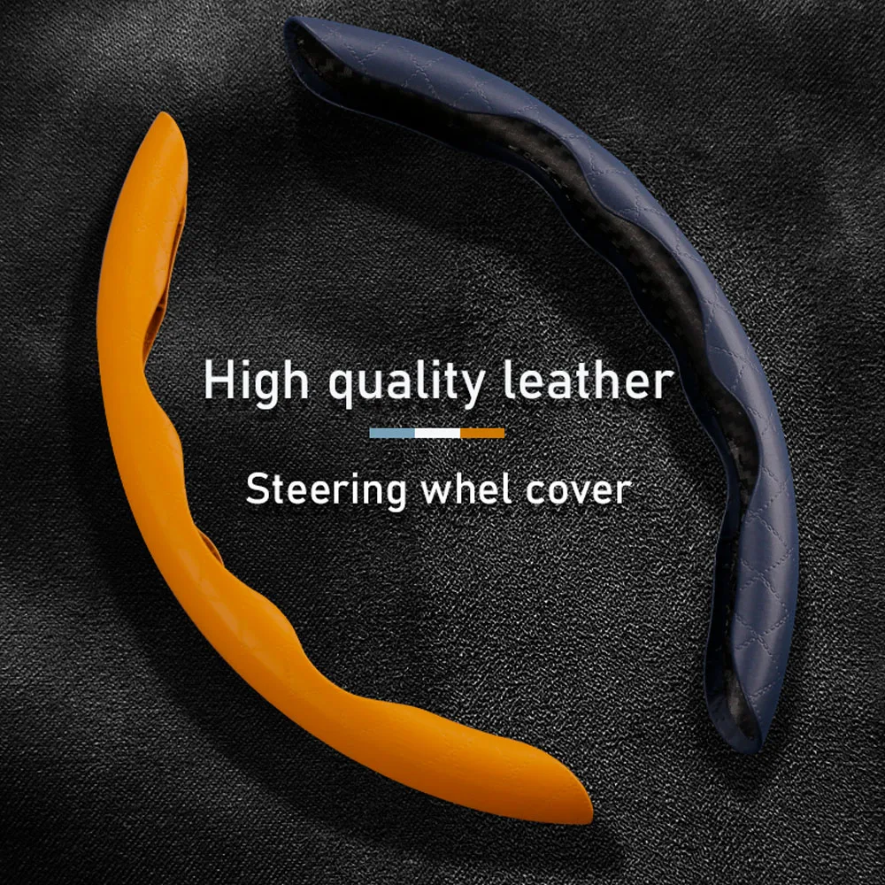 

4 Seasons 38Cm Car Steering Wheel Non-Slip Booster Steering Wheel Cover Diamond Pattern Groove Ferrule Car Interior Products