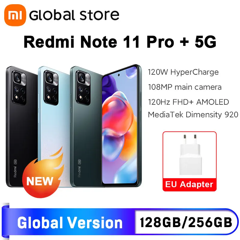 Xiaomi Redmi Note 11 Pro 5G Smartphone MIUI 12 Dimensity 920 Octa Core GPS  NFC